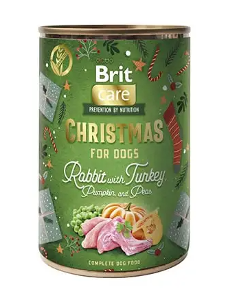 BRIT CARE DOG CHRISTMAS CAN RABBIT/TURKEY 400 GR