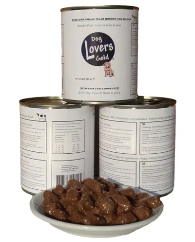 DOG LOVERS GOLD BLIK 810 GR PENS, LEVER, HART