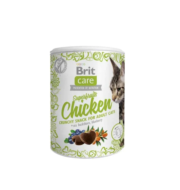 BRIT CAT SNACK SUPERFRUITS CHICKEN 100GR