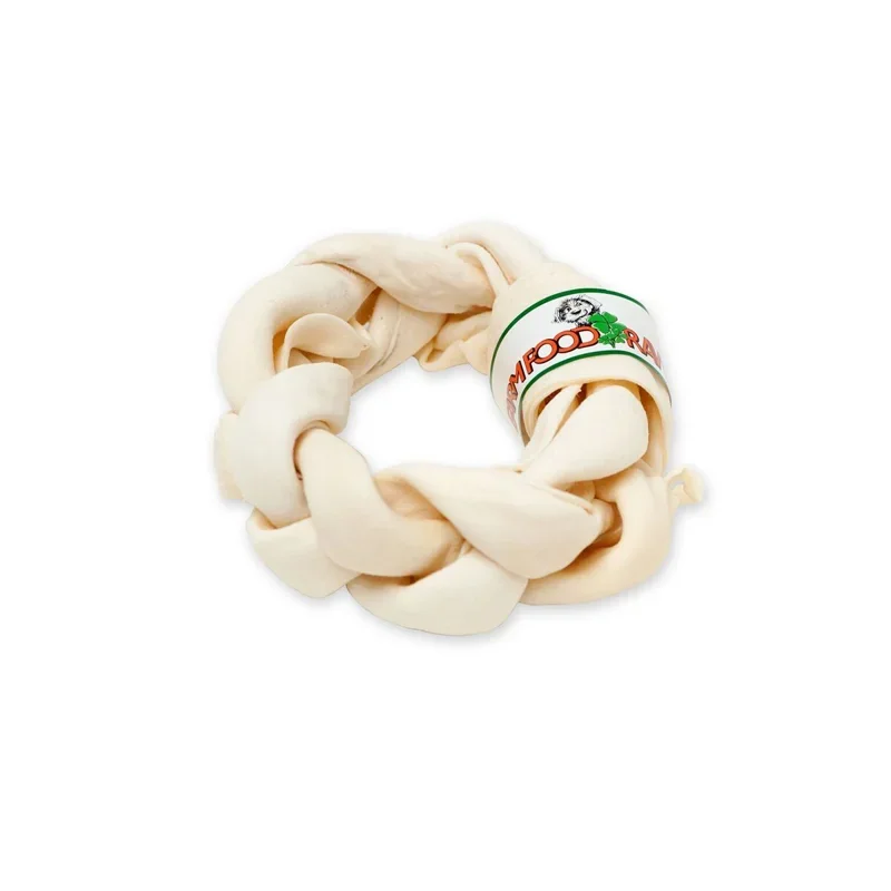 FARM FOOD RAWHIDE DENTAL BRAIDED DONUT M