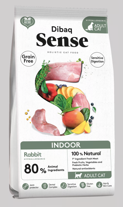 DIBAQ SENSE CAT GRAIN FREE INDOOR (RABBIT) 1,5KG NEW