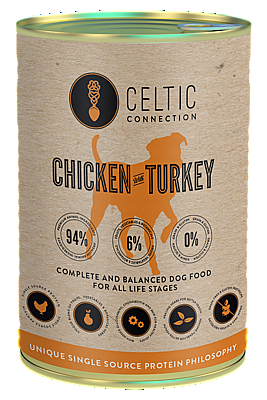 CELTIC DOG CHICKEN WITH TURKEY - BLIK 400 GRAM