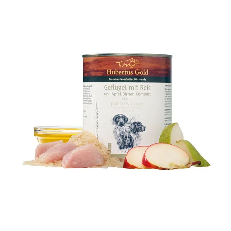 HUBERTUS GOLD BLIK GEVOGELTE & RIJST 800GRAM