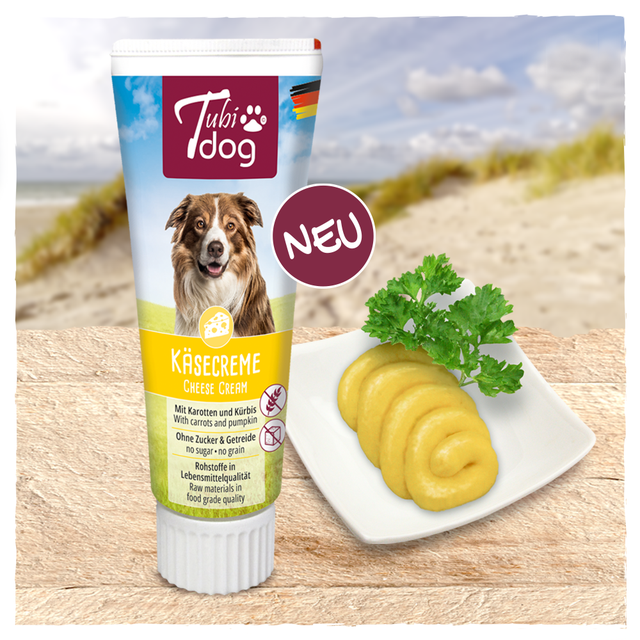 TUBIDOG  KAASCREME MET WORTEL EN POMPOEN 1ST