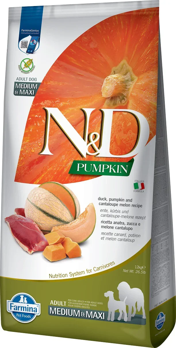 FARMINA N&D PUMPKIN DUCK ADULT MEDI/MAXI 12 KG.