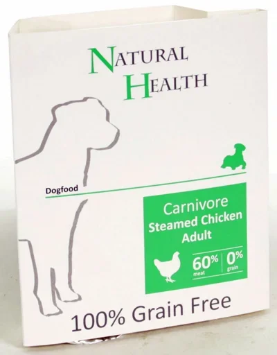 NH DOG STEAMED CARNIVORE CHICKEN 395 GR
