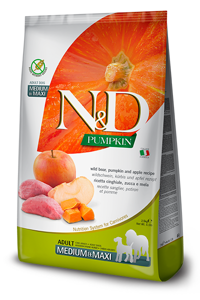 FARMINA N&D PUMPKIN WILD BOAR ADULT MEDI/MAXI 2,5 KG