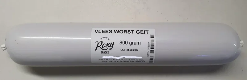 ROXY HOUDBARE VLEES WORST GEIT 800 GRAM